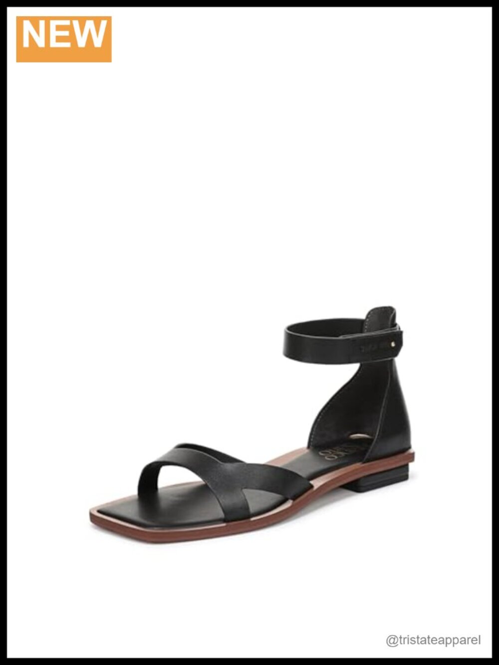 Strappy Flat Sandal Faux Leather Open Toe Ankle Strap